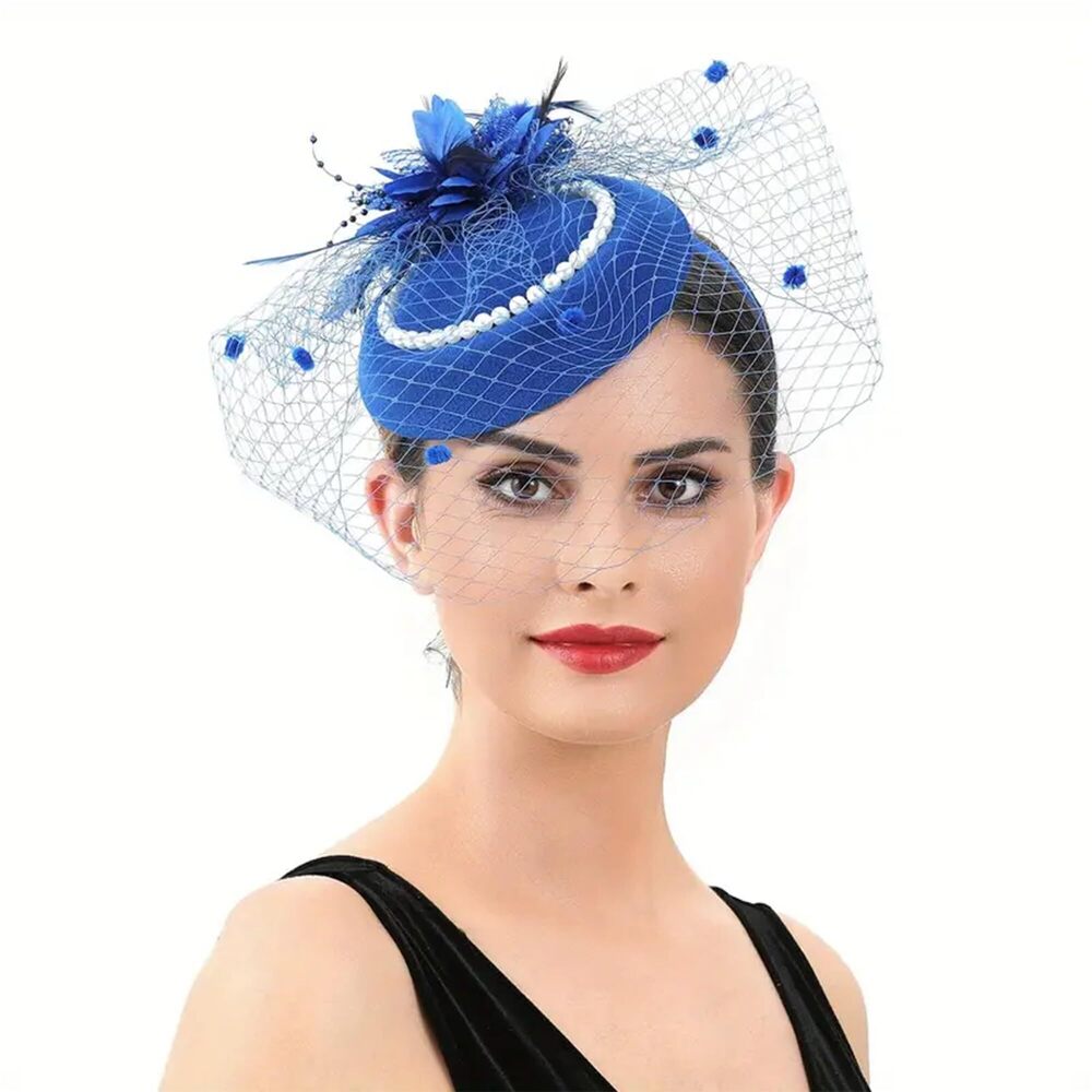 1849 Fascinators Tea Party Hats With Veil- 20s 50s Pillbox Hat Cocktail